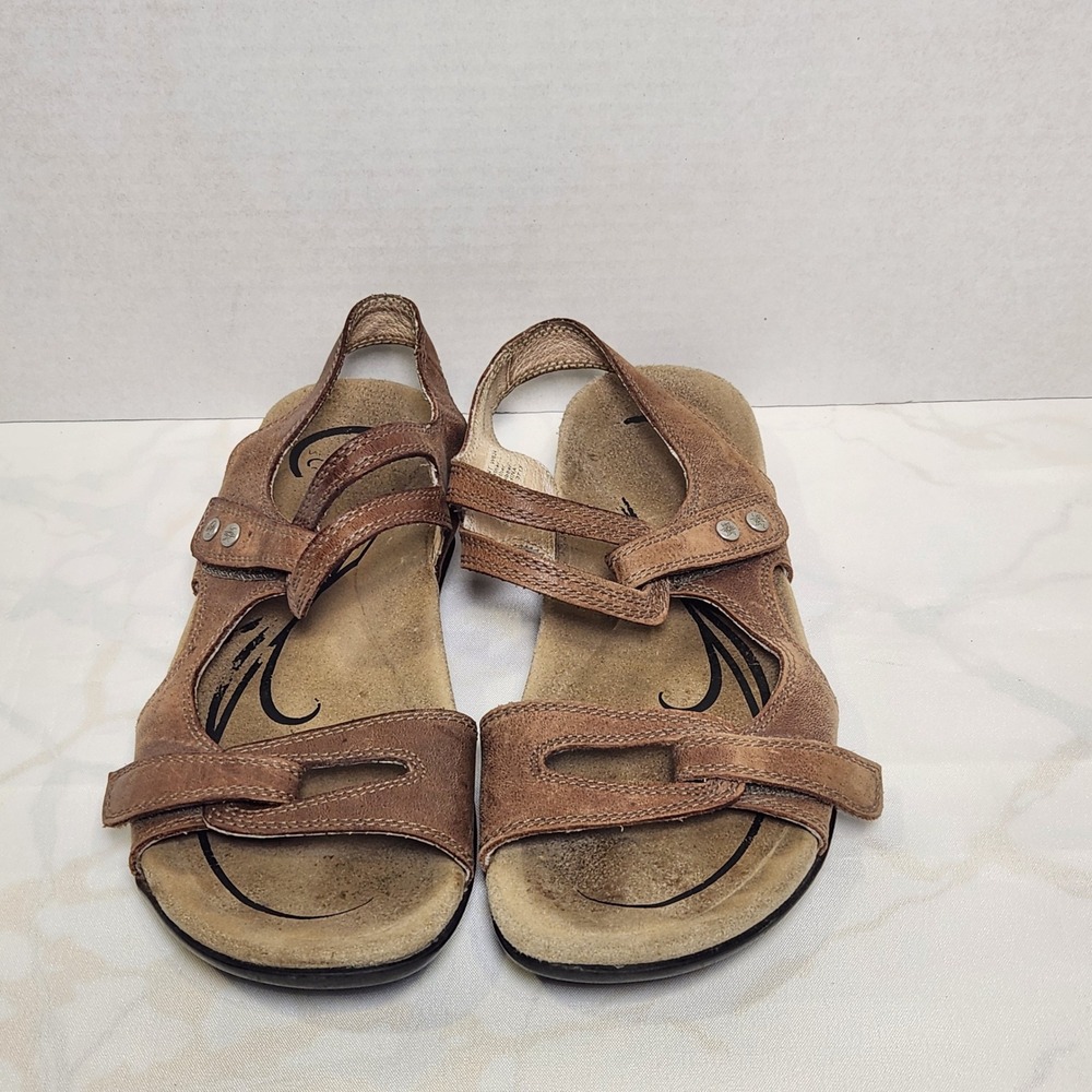 Abeo Crescent Brown Leather Strappy Sandal‎ Women's 8.5N B.I.O System W624